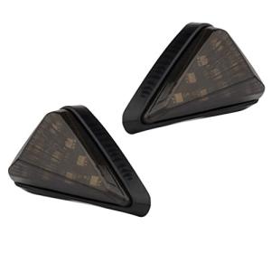 RISACCA バイク 汎用 高輝度 12V カウル 貼り付け LED ウインカー スモーク 左右セット車体保護