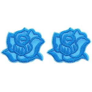 刺繍 バラ 2枚セット ワッペン アップリケ リメイク デコ 雑貨 アイロン接着