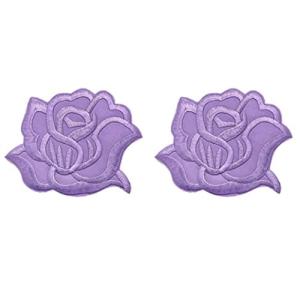 刺繍 バラ 2枚セット ワッペン アップリケ リメイク デコ 雑貨 アイロン接着