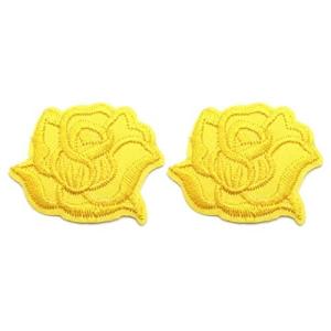 刺繍 バラ 2枚セット ワッペン アップリケ リメイク デコ 雑貨 アイロン接着