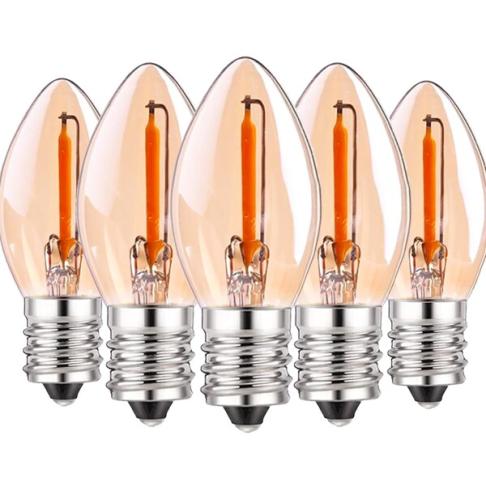 HCNEW LED電球 C7 E12口金 ストリング電球 蝋燭型電球 エジソン電球 2200K 電球...