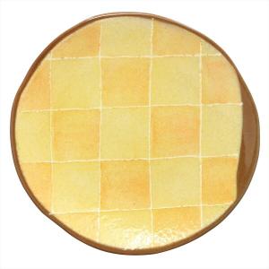 イチキュウ 美濃焼 丸皿 彩り市松 イエロー