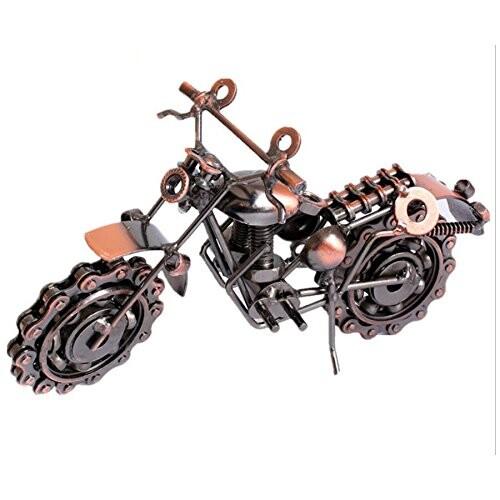 手作り鉄金属オートバイチェーン車輪 工芸品の装飾 ウインドー擺設重量感もあり (スタイル6-青