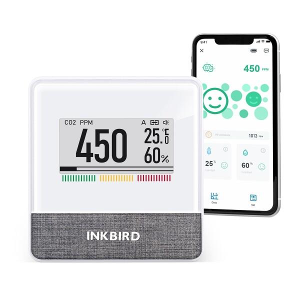 INKBIRD co2モニター 高精度 スマート 室内空気質モニター 二酸化炭素濃度計 温湿度計 気...