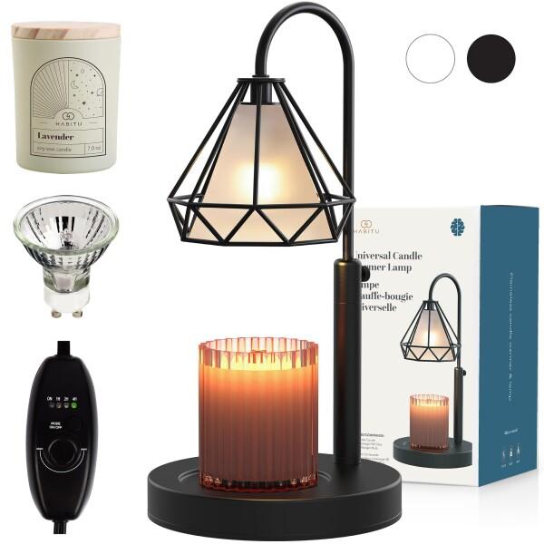 HABITU Candle Warmer Lamp Black with Lavender Cand...