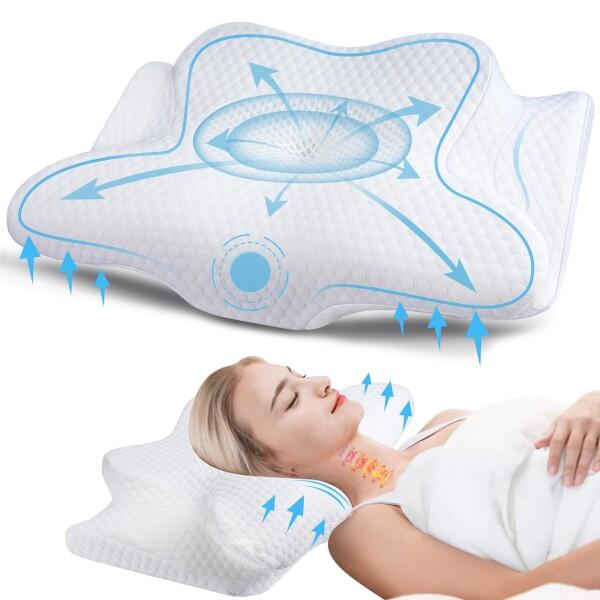 LAMONKE 枕 低反発枕 肩がラク 人間工学設計 首枕 仰向き 横向き いびき防止 快眠枕 凹型...