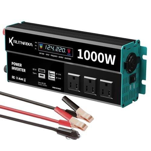 RUTNRIXA インバーター修正正弦波 12v 1000W DC12V (直流) AC120V (...