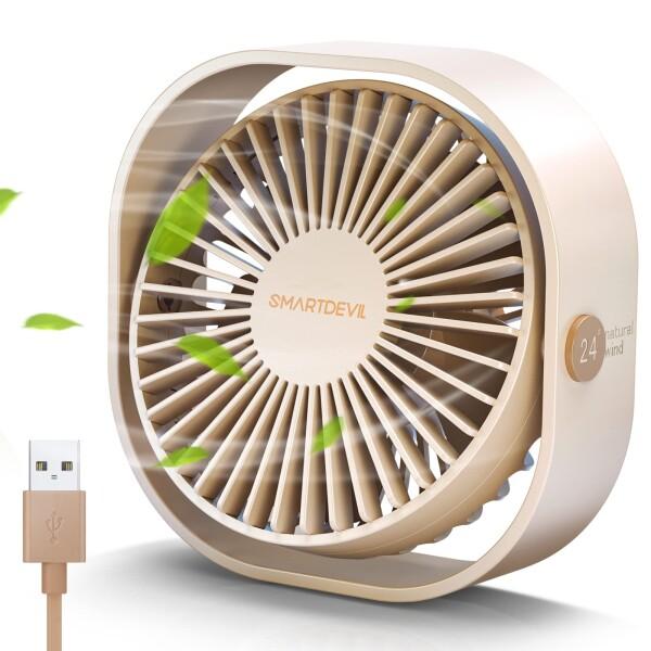 SmartDevil USB卓上扇風機 ミニ扇風機 360度角度調整 風量3段階調節 USB扇風機 ...