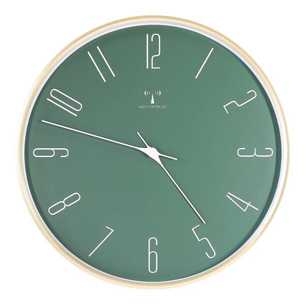 ベスタイム(BESTIME) RC286F 掛け時計 電波時計 金色ABS樹脂プラスチック 緑の文字...