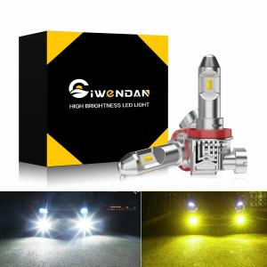 CIWENDAN （シウエンダン） H8/H9/H11/H16共用 LED フォグランプ 爆光 14000LM 2色切替 カラーチェンジ ホ