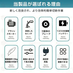 草刈り機 充電式 電動草刈機 角度調整 折りた...の詳細画像4