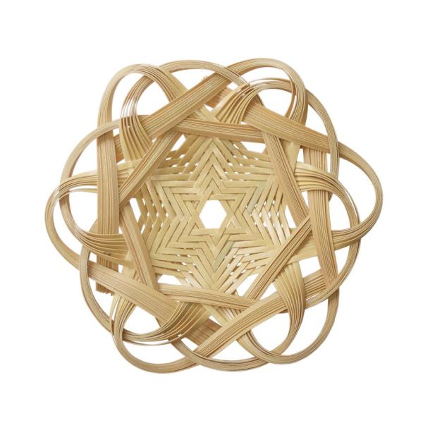 竹編み「花コースター（直径約13.5cm）」1枚　菓子皿や小物置きにも。