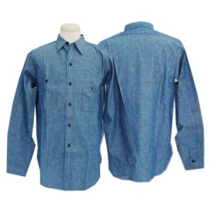 WAREHOUSE ウエアハウス 長袖シャツ 【BIG YANK×WAREHOUSE】40'S Cigarette Pocket Work Shirts シャンブレー｜takeoff-clothing