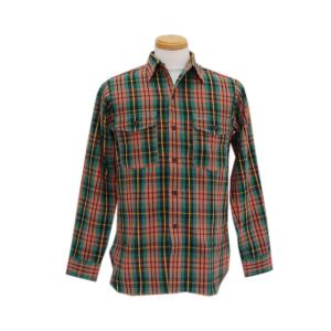 WAREHOUSE ウエアハウス 長袖シャツ 3022 FLANNEL SHIRTS WITH CHINSTRAP(グリーン) ONE WASH 2018｜takeoff-clothing
