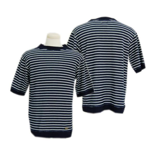 COLIMBOコリンボ 0416 Guernsey Tee(インディコヘリンボーン ボーダー)