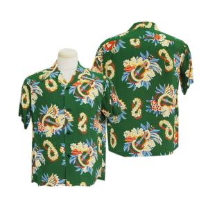 SUN SURF サンサーフ アロハシャツ PEACOCK 孔雀 半袖 レーヨン