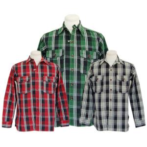 WAREHOUSE ウエアハウス 長袖シャツ 3022 FLANNEL SHIRTS WITH CHINSTRAP G柄 NON WASH｜takeoff-clothing