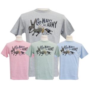 WAREHOUSEウエアハウス T-シャツ 4096 .88/12杢 杢クルーネックTee GO NAVY 多色プリント｜takeoff-clothing