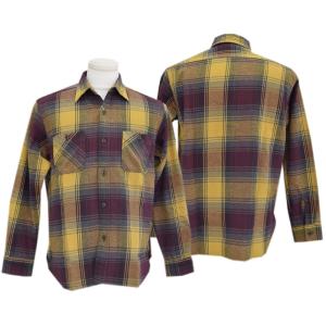 SUGAR CANE シュガーケーン 長袖シャツ SC29152 / TWILL CHECK WORK SHIRT(115:YELLOW)｜takeoff-clothing