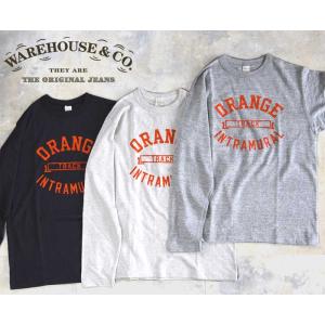 WAREHOUSEウエアハウス Lot 5906 長袖クルーネックT 【ORANGE】 ロンT