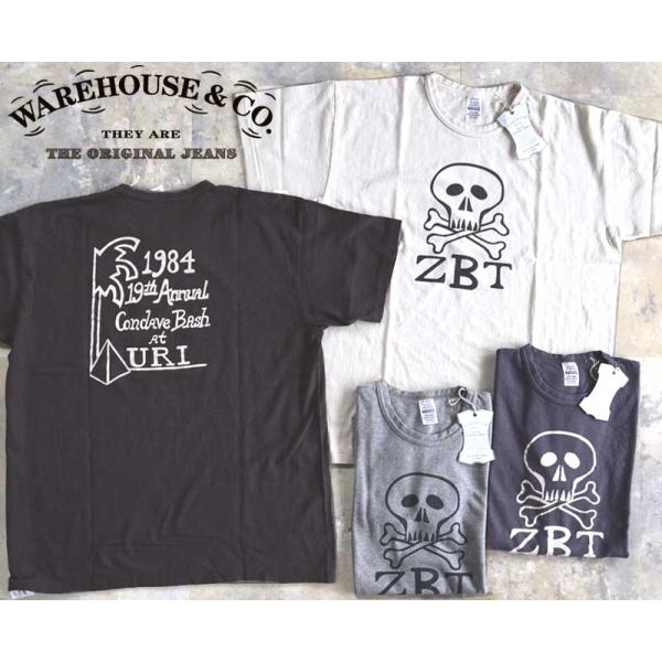 WAREHOUSE ウエアハウス Tシャツ Lot 4064 ZBT【スカル】