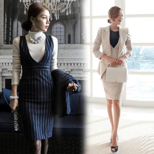 【特価】レディース セットアップ スーツ ブラック ホワイト ネイビー スーツ オフィススーツ 2点...