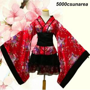 花魁 着物 メイド 桜 和風柄 浴衣 4点セッ...の詳細画像1