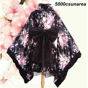 花魁 着物 メイド 桜 和風柄 浴衣 4点セッ...の詳細画像2