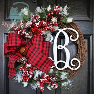 クリスマスリース30cm 玄関 部屋 北欧 ナ...の詳細画像3