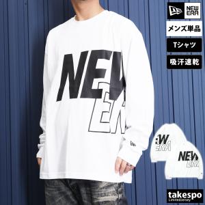 ニューエラ Tシャツ メンズ 上 NEW ERA 長袖 吸汗 速乾 オーバーサイズ ゆったり ビックロゴ 綿混 13755369 WHT アウトレット 半額｜takespo