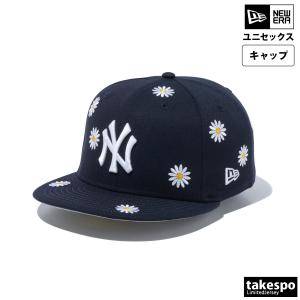 ニューエラ キャップ ユニセックス NEW ERA 花柄 ニューヨークヤンキース NY MLB ベースボールキャップ 59FIFTY Flower Embroidery 14109889 NVY 送料無料｜takespo