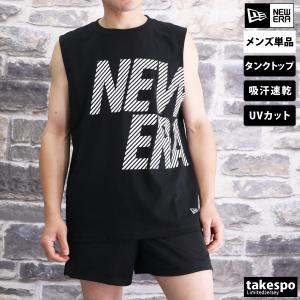 ニューエラ タンクトップ メンズ NEW ERA ノースリーブ 吸汗 速乾 UVカット 綿混 14121984 BLK 新作｜takespo