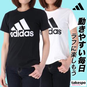 アディダス Tシャツ レディース 上 adidas 半袖 ビッグロゴ コットン ESS エッセンシャルズ 46361 SALE セール｜takespo