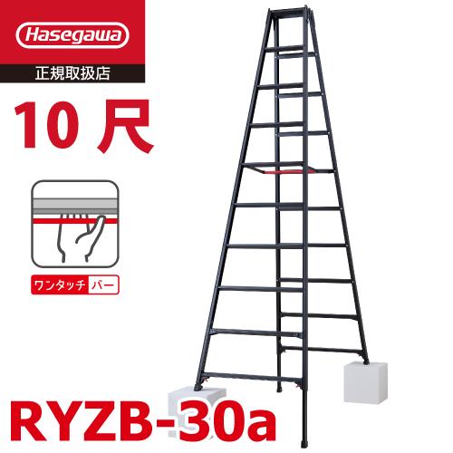 長谷川工業 (配送先法人限定) 専用伸縮脚立 RYZB-30a 10尺 ブラック  脚部伸縮式 (高...