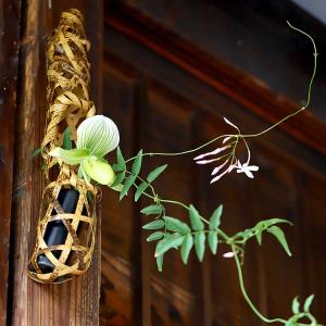 花器 竹 竹器 生け花 染牡丹籠(手付)No.3 : フラワーショップ花楽