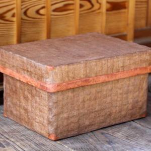 （受注生産 お届けまで約2ヶ月）一閑張り行李（二段） 竹素地に土佐和紙、柿渋仕上げ