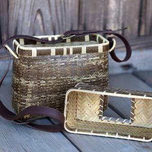 2個セット 竹ビク 小型 竹魚籠 レトロ アンティーク [TI] : エナドット