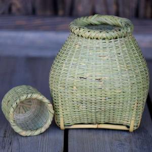 2個セット 竹ビク 小型 竹魚籠 レトロ アンティーク [TI] : エナドット