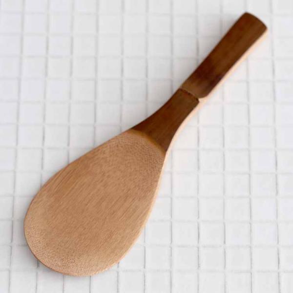 無塗装炭化竹しゃもじ 遠い故郷を思い出すような素朴な風合い