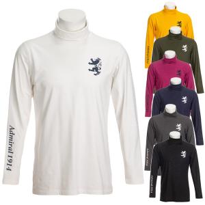 40%オフ アドミラル ゴルフ タートルネック シャツ 長袖 メンズ カモエンボス 迷彩 カモ 保温 ストレッチ 黒 ブラック 紺 ネイビー 白 ホワイト ADMA0A6