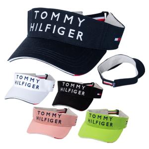 トミーヒルフィガー ゴルフ バイザー レディース 帽子 サンバイザー サイズ調節 ゴルフバイザー シンプル 無地 THMB225F