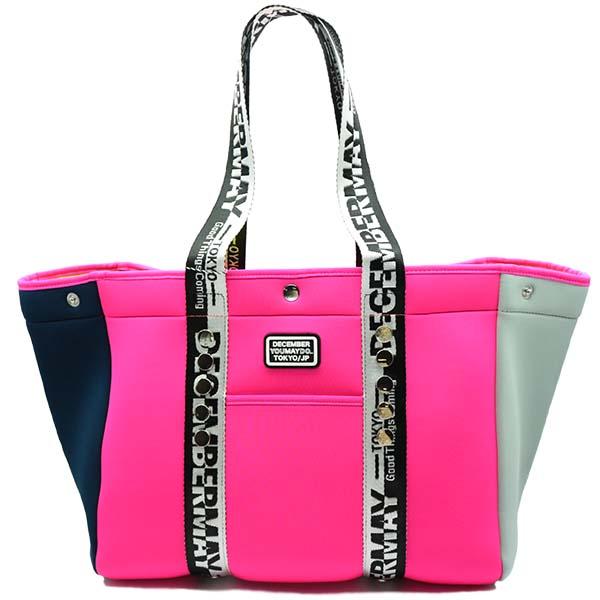 ディセンバーメイ ゴルフ トートバッグ メンズ レディース 無地 ネオプレーン カートバッグ ピンク...