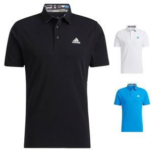 50％オフ アディダス ゴルフ ポロシャツ 半袖 メンズ シャツ グラフィックシャツ サイドワーディング ゴルフウェア エアロレディ 吸湿 白 黒 青 adidas golf ZQ8