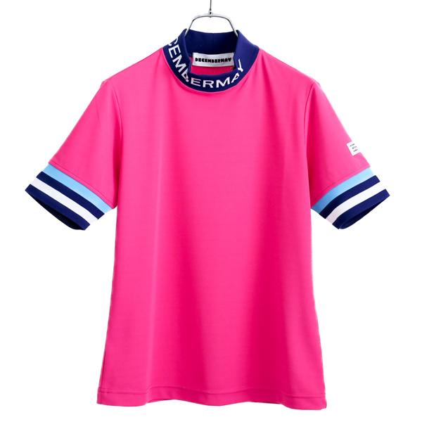 ディセンバーメイ ゴルフ モックシャツ レディース 半袖 接触冷感 吸汗速乾 シャツ ハイネック 無...