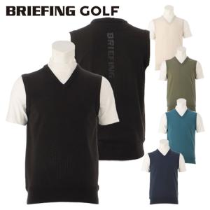 ブリーフィング ゴルフ ベスト メンズ Vネック ニット 撥水 ゴルフウェア ブランド 無地 ロゴ BRIEFING BRG241M27の商品画像