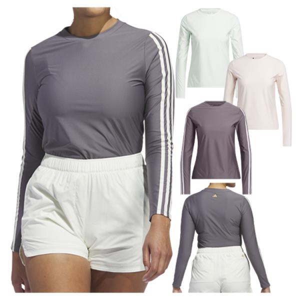 アディダス ゴルフ シャツ レディース 長袖 クルーネックシャツ クルーネック ゴルフウェア ブラン...