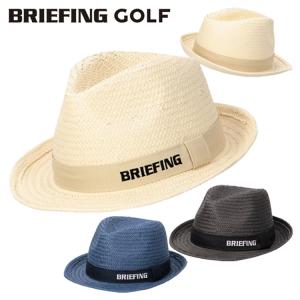 ブリーフィング ゴルフ ストローハット メンズ 中折れハット ハット 帽子 ゴルフキャップ ゴルフウェア 無地 ロゴ ブランド BRIEFING GOLF BRG241MC8｜takeuchi-golf