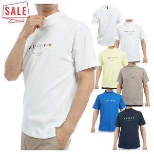 トミーヒルフィガー ゴルフ モックシャツ メンズ 半袖 シャツ モックネック ハイネック 吸水速乾 UVカット ゴルフウェア ブランド 無地 ロゴ 春 夏 秋 THMA503｜takeuchi-golf