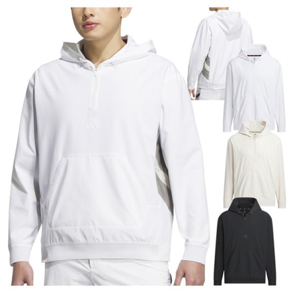 アディダス ゴルフ ジャケット メンズ レディース 長袖 フーディー ハーフジップ パーカー 撥水 ...