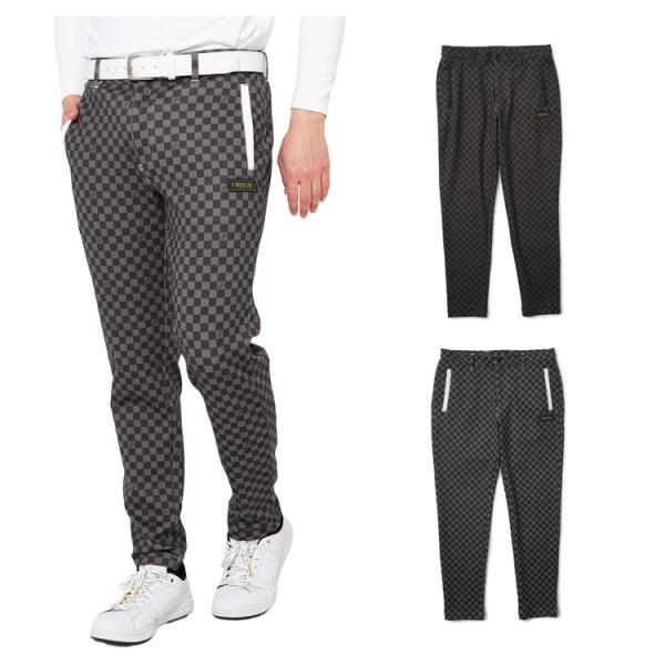 V12 ゴルフ パンツ メンズ ストレッチ ダンボールニット LUX ロングパンツ 長ズボン 総柄 ...